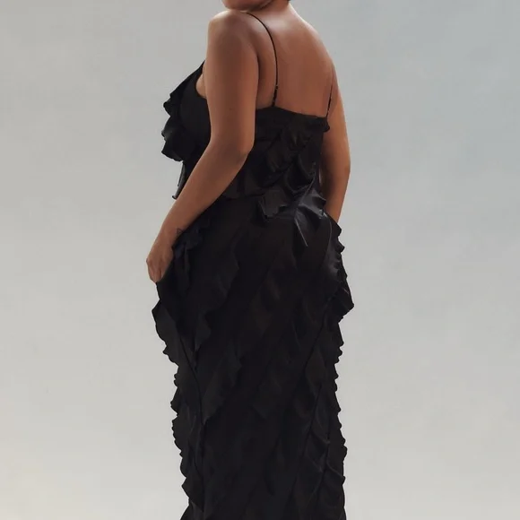 Anthropologie Bias-Cut Ruffled Midi Dress - Picture 5 of 6